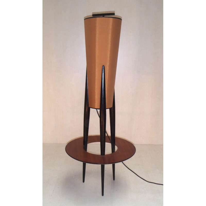 Floor lamp with 3 feets in wood - 1950s