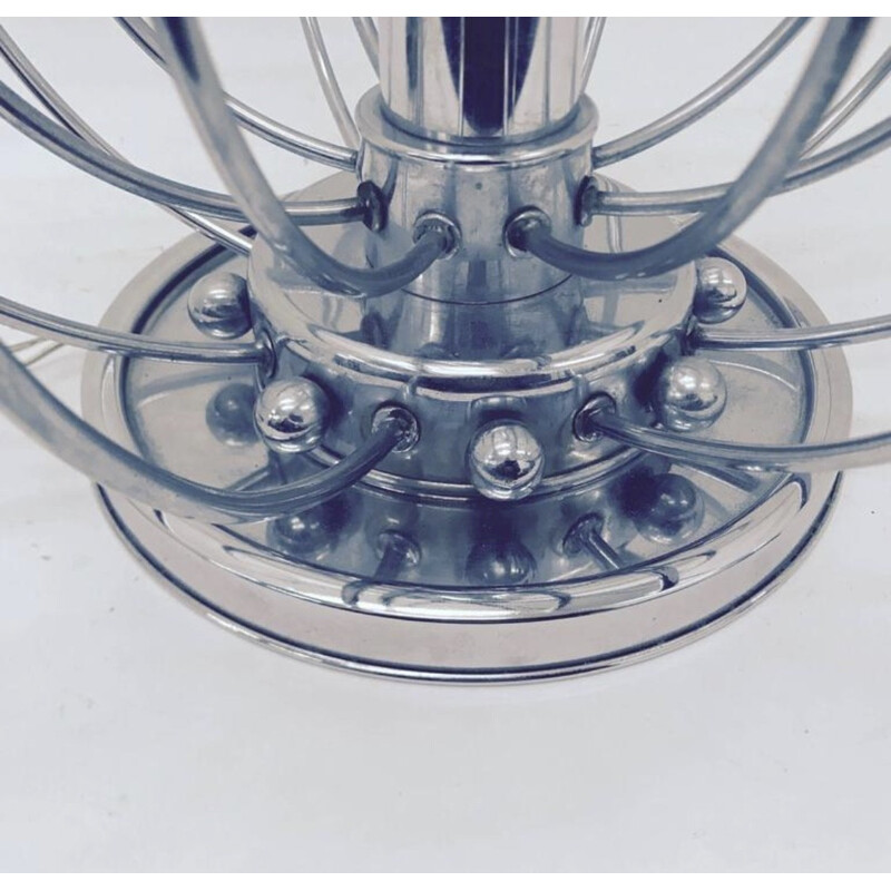 Lampe de table vintage d'ère spatiale chromée, Italie 1960