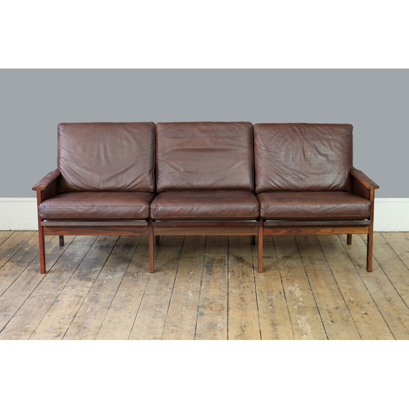 Vintage Rosewood Capella Sofa by Illum Wikkelso - 1960s