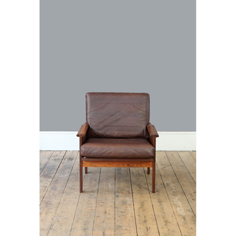 Vintage Rosewood Capella Armchair by Illum Wikkelso - 1960s