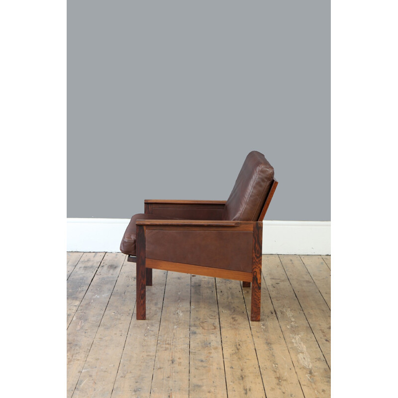 Vintage Rosewood Capella Armchair by Illum Wikkelso - 1960s