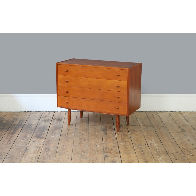 Vintage Low Teak Chest of Drawers - 1960s