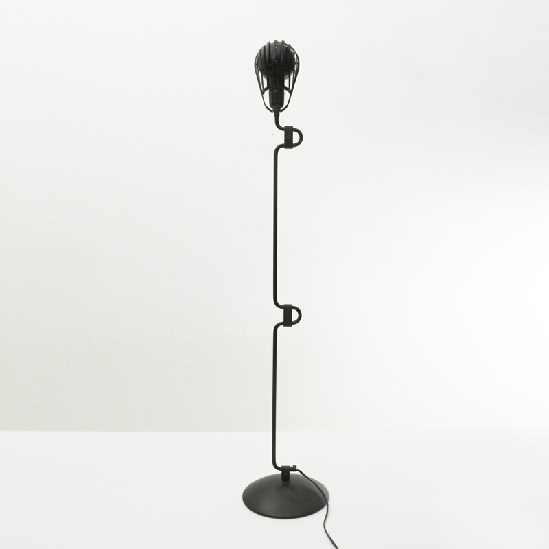 Vintage Igloo Black metal table lamp by Tommaso Cimini for Lumina - 1980s