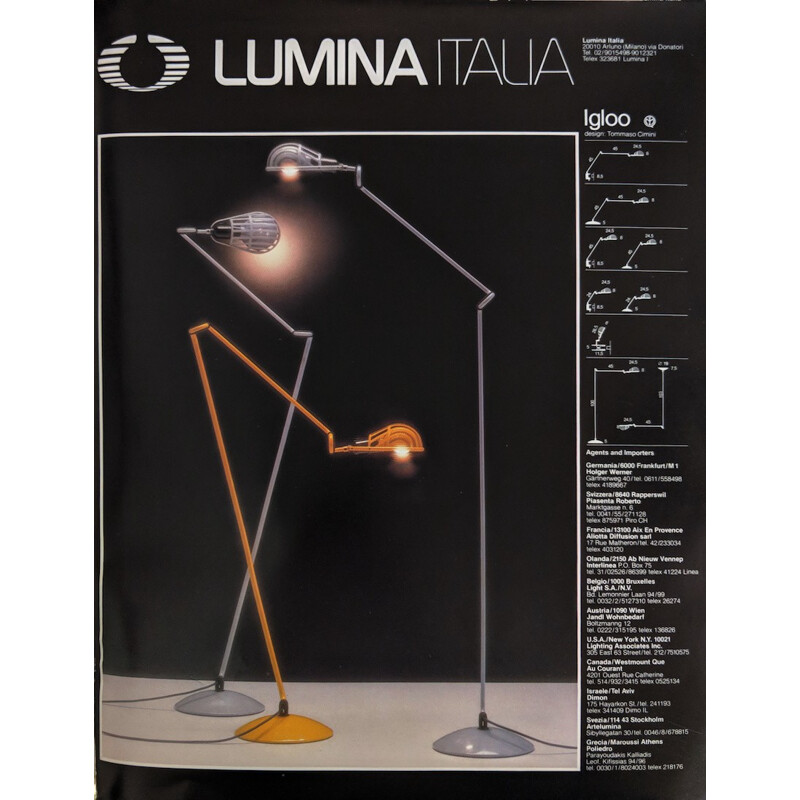 Vintage Igloo Black metal table lamp by Tommaso Cimini for Lumina - 1980s