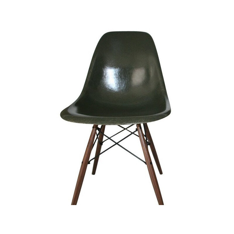 Chaise DSW forest green, EAMES - années 60