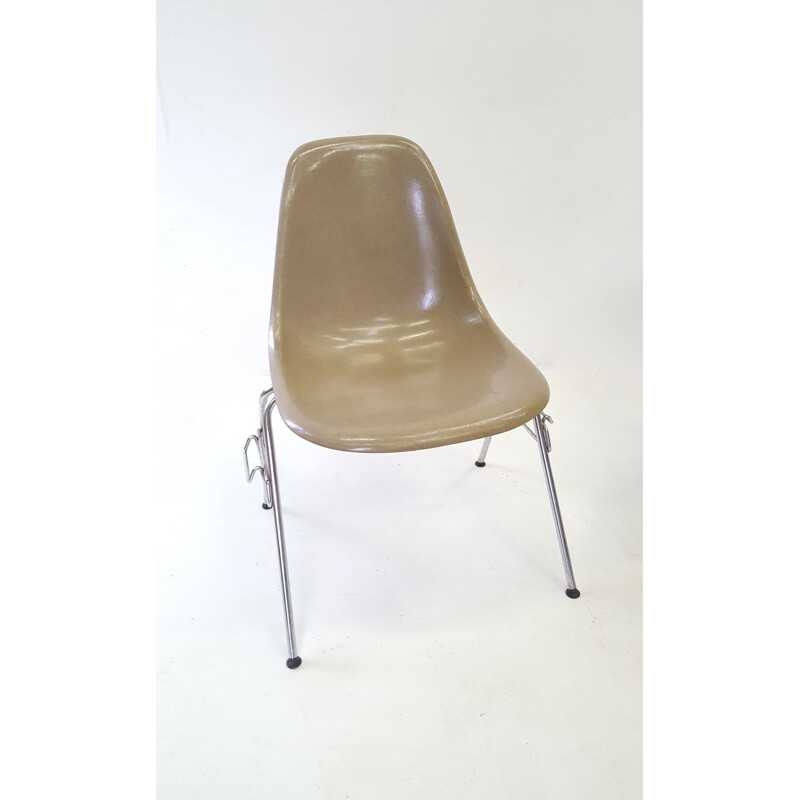 Vintage chair by Eames for Vitra model DSS greige - 1960s