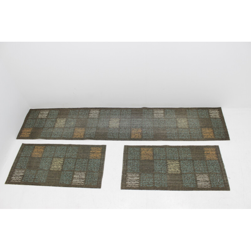 Conjunto de tres alfombras de diseño vintage - 1970