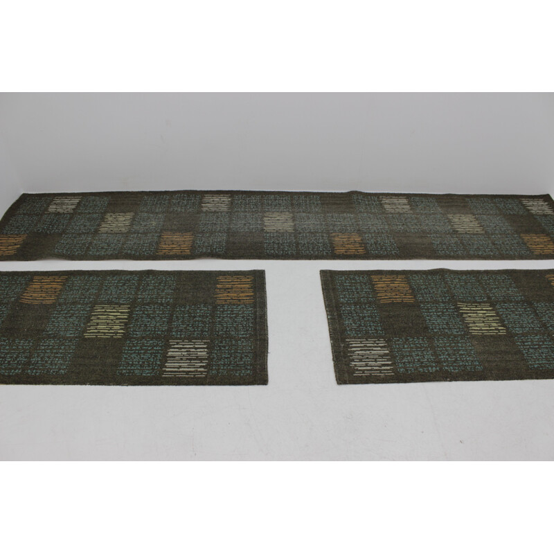 Conjunto de tres alfombras de diseño vintage - 1970