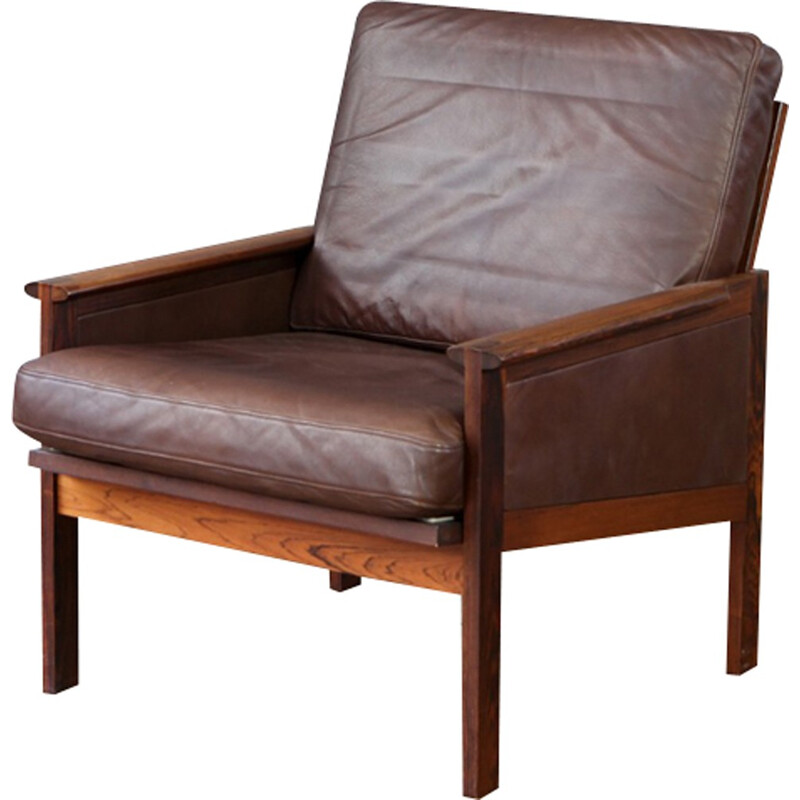 Vintage Rosewood Capella Armchair by Illum Wikkelso - 1960s