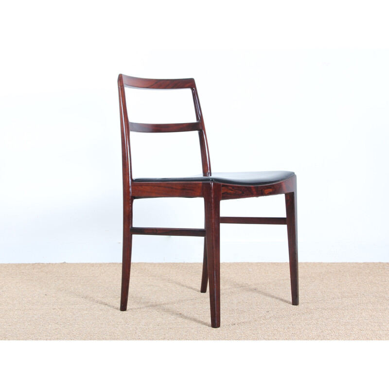 Set of 6 vintage scandinavian chairs in Rio Rosewood model 42 - 1960s