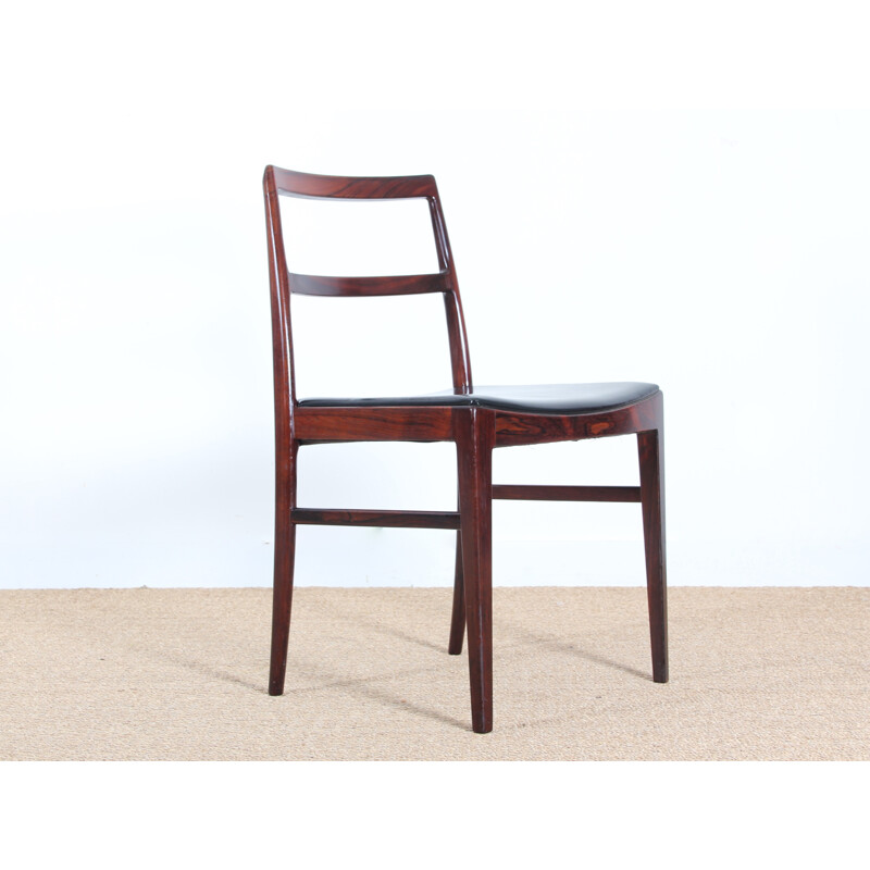 Suite de 6 chaises scandinaves vintage en palissandre de Rio modèle 42 - 1960