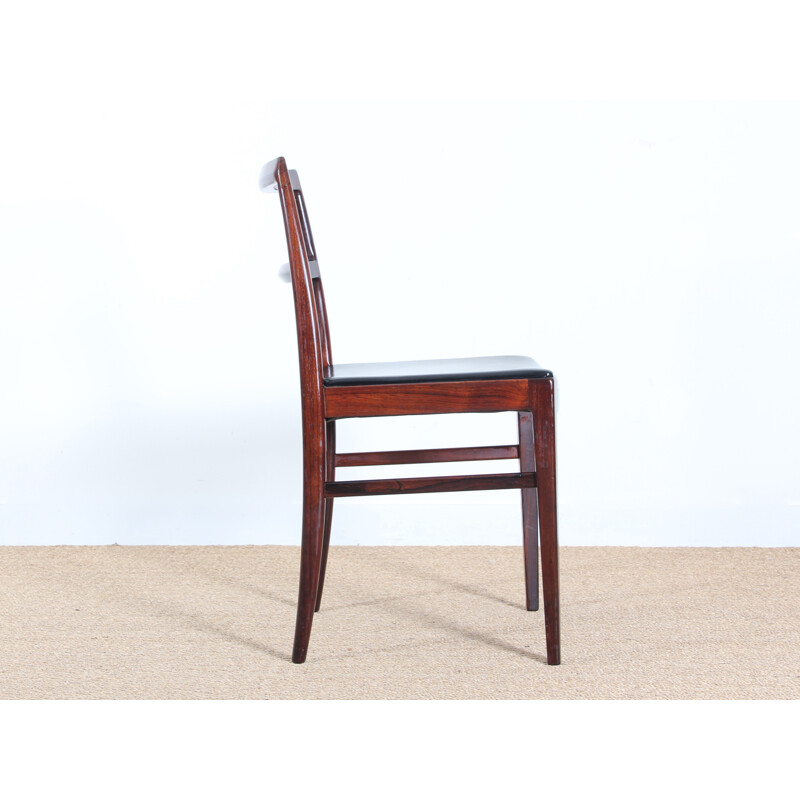 Suite de 6 chaises scandinaves vintage en palissandre de Rio modèle 42 - 1960