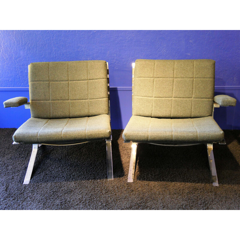 Pair of vintage Joker armchairs without arm by Olivier Mourgue for Airborne - 1960s
