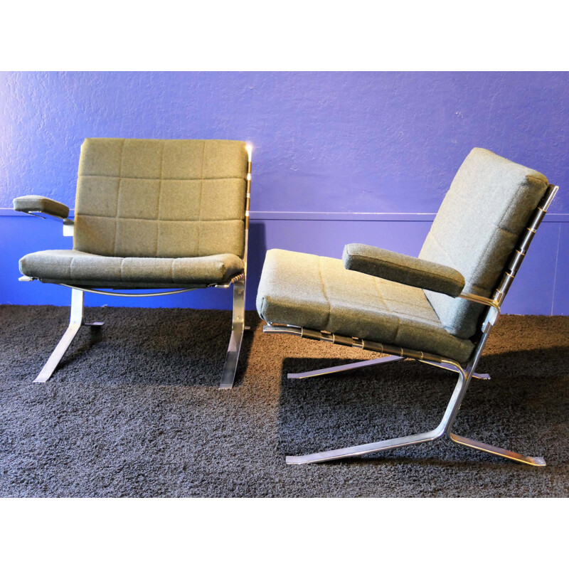 Pair of vintage Joker armchairs without arm by Olivier Mourgue for Airborne - 1960s