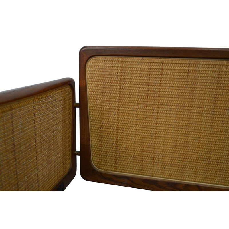 Vintage 3-seater sofa in teak and rattan by Peter Hvidt & Orla Mølgaard for France & Daverkosen en teck - 1950s