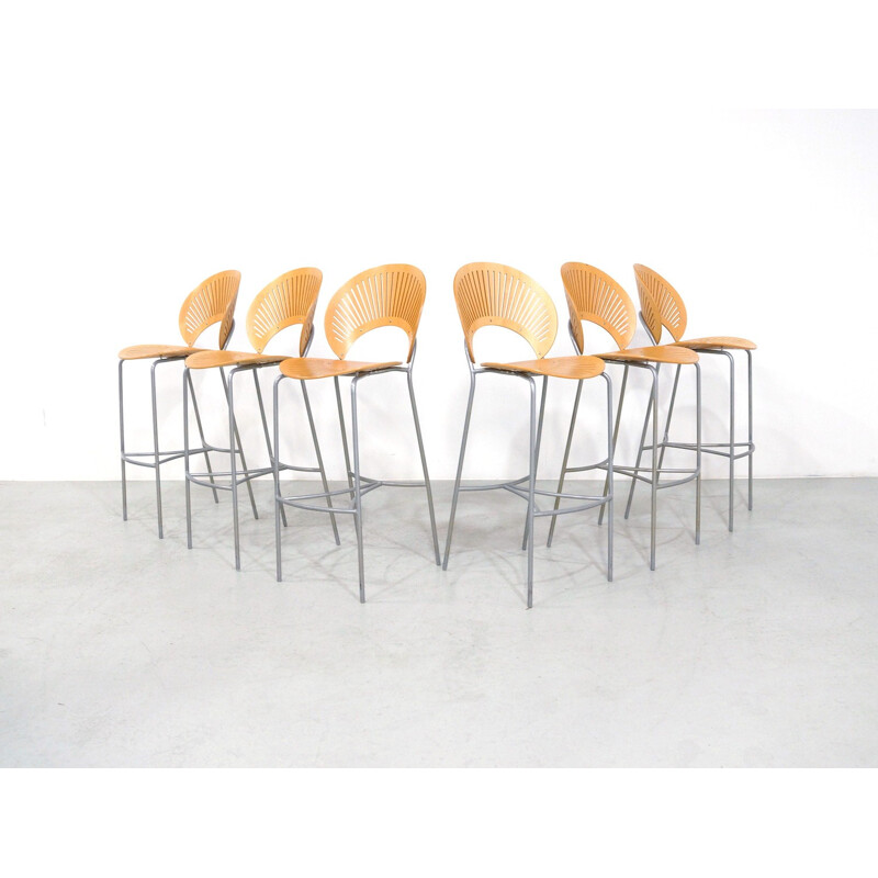 Set of 6 vintage  "Trinidad" barstool by Nanna Ditzel for Fredericia Furniture - 1990s