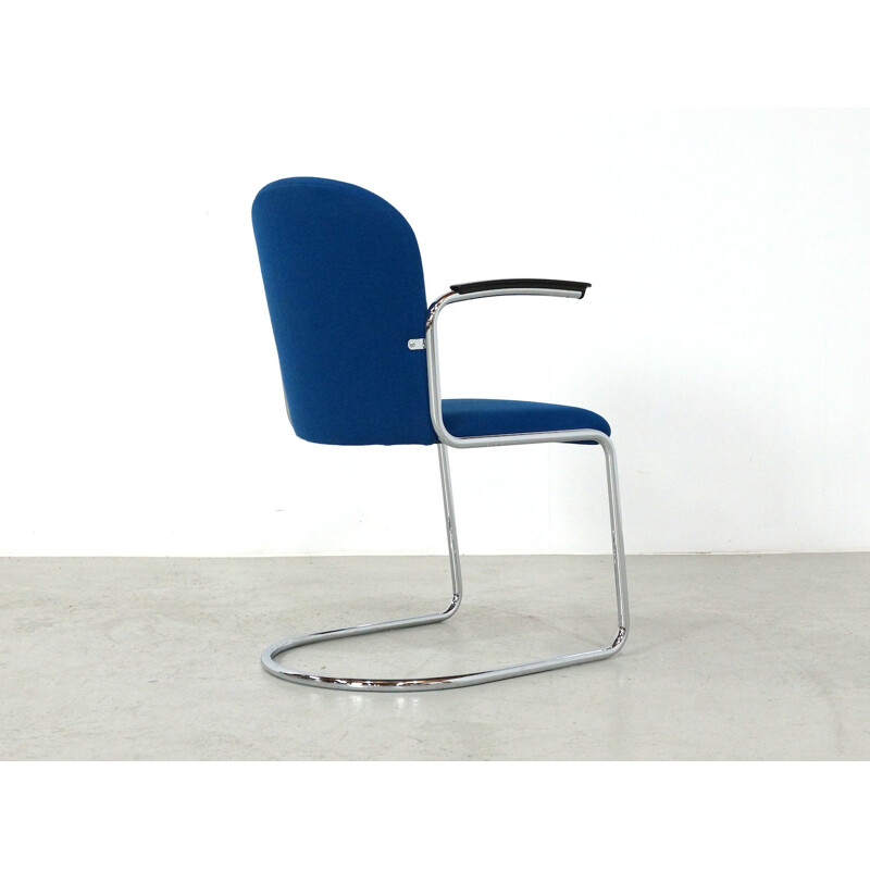Set of 8 Blue scandinavian vintage chairs model 413 R by W.H. Gispen for Dutch Originals - 2000s