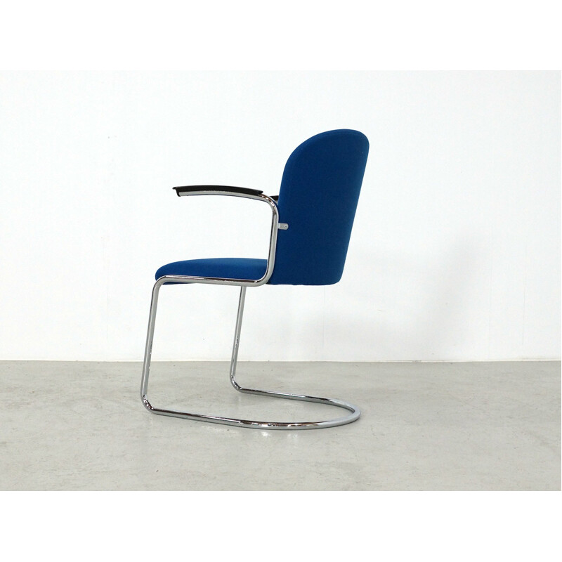 Set of 8 Blue scandinavian vintage chairs model 413 R by W.H. Gispen for Dutch Originals - 2000s