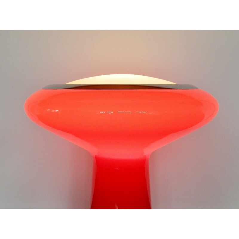 Lampada da tavolo vintage in vetro rosso di Hiemstra Evolux, 1960