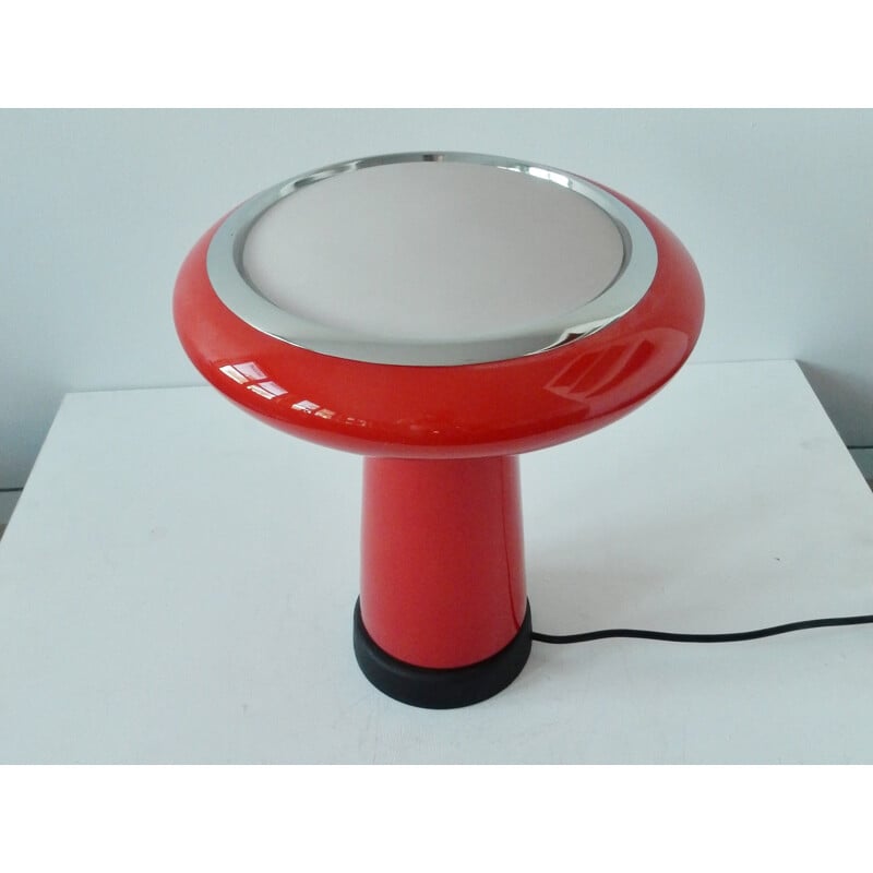 Vintage-Schreibtischlampe aus rotem Glas von Hiemstra Evolux, 1960