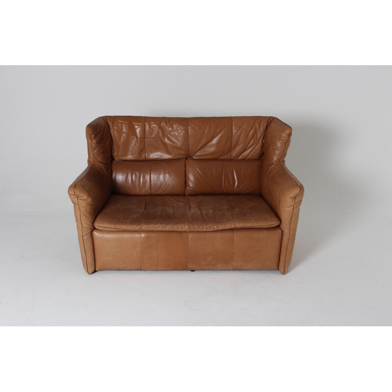 Vintage 2-Seater Sofa in Cognac Leather by Gerard van den Berg for Montis - 1970s