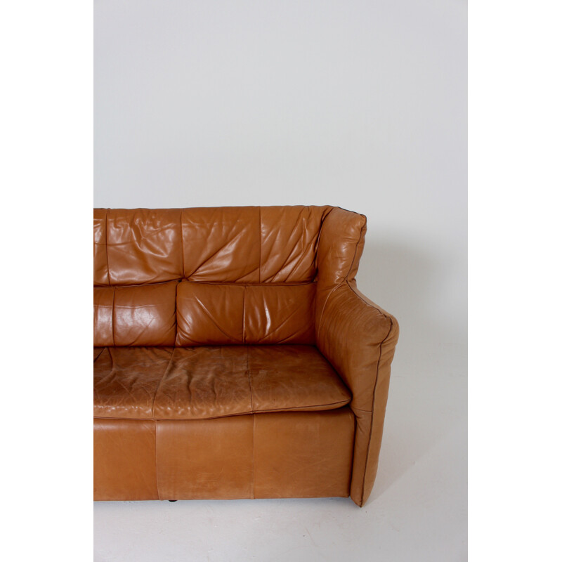 Vintage 2-Seater Sofa in Cognac Leather by Gerard van den Berg for Montis - 1970s