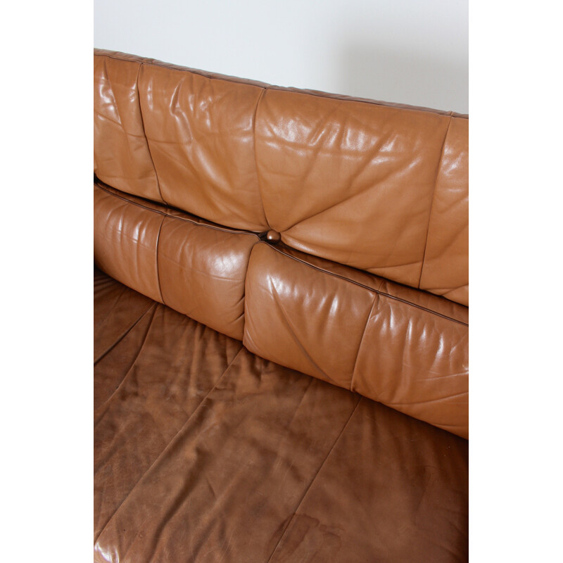 Vintage 2-Seater Sofa in Cognac Leather by Gerard van den Berg for Montis - 1970s