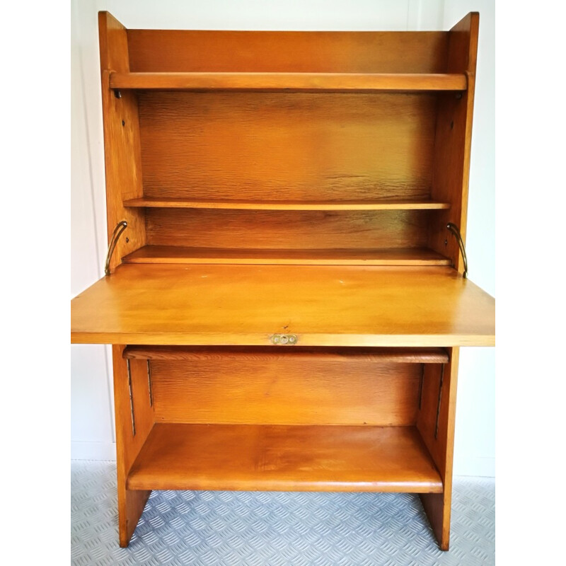 French Vintage oak secretary - 1950s