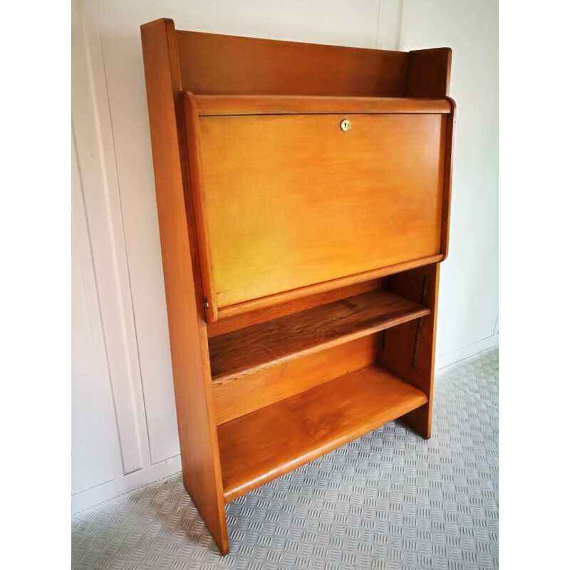 French Vintage oak secretary - 1950s