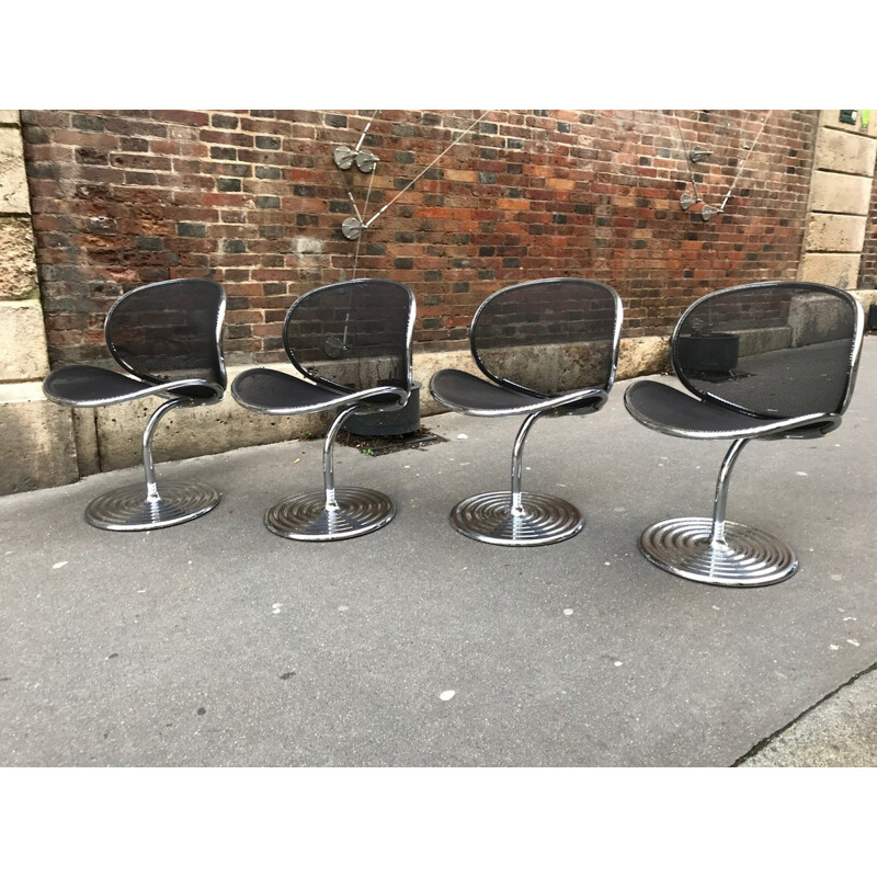 Set of 4 chairs "O-Line" by Herbert OHL - 1980s
