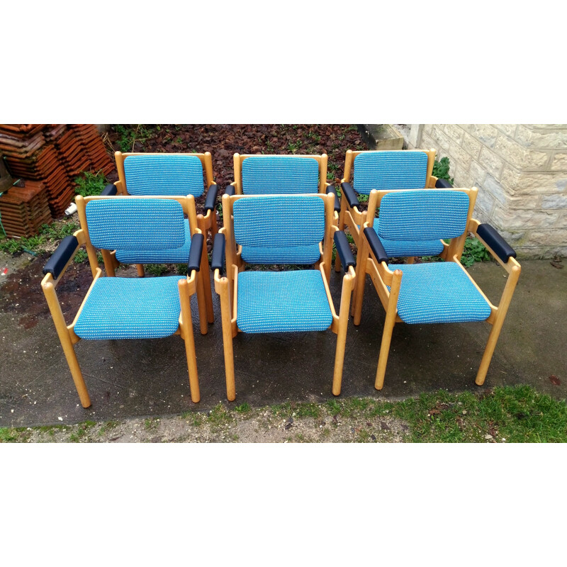 Set of 6 vintage armchairs - 1970s