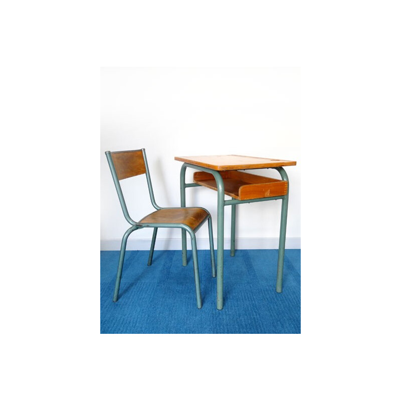 Vintage school desk and chair - 1950s