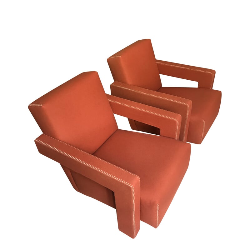 Paire de fauteuils Utrecht vintage par Gerrit Rietveld pour Cassina - 2000