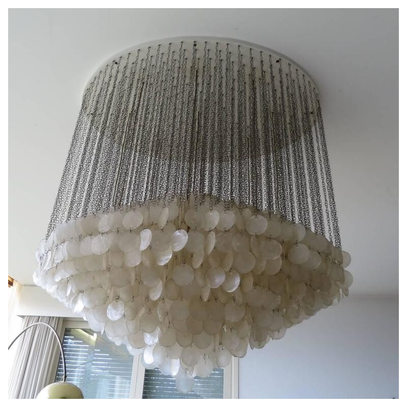 Vintage "Fun 7DM" chandelier by Verner Panton for J.Luber AG - 1960s