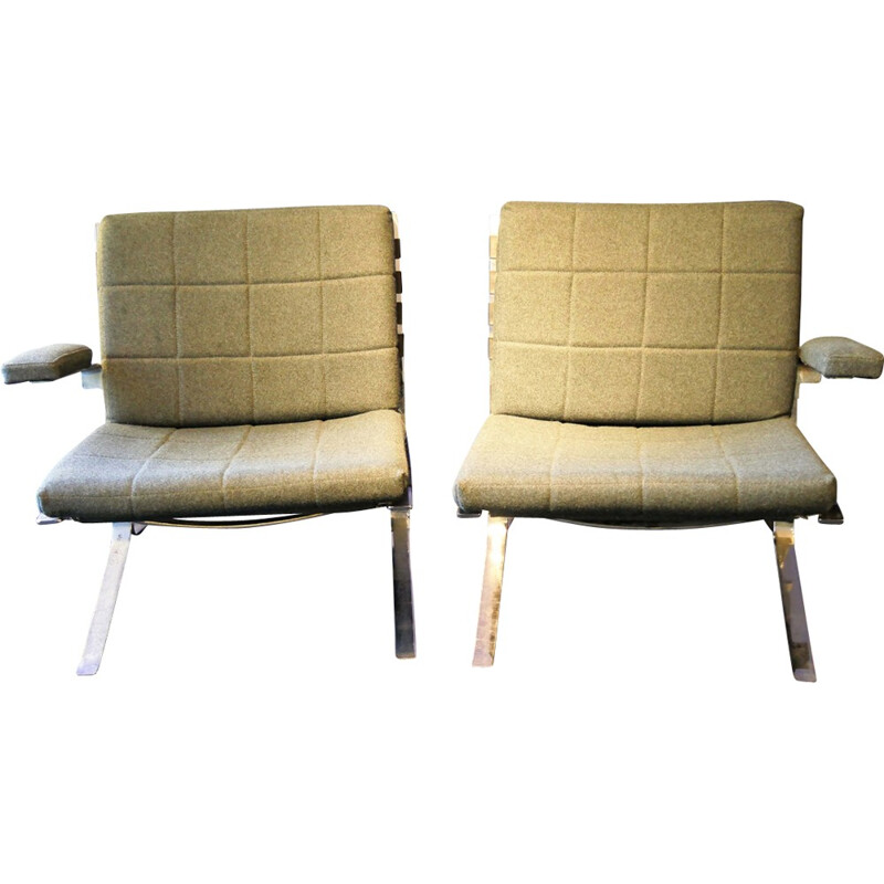 Pair of vintage Joker armchairs without arm by Olivier Mourgue for Airborne - 1960s