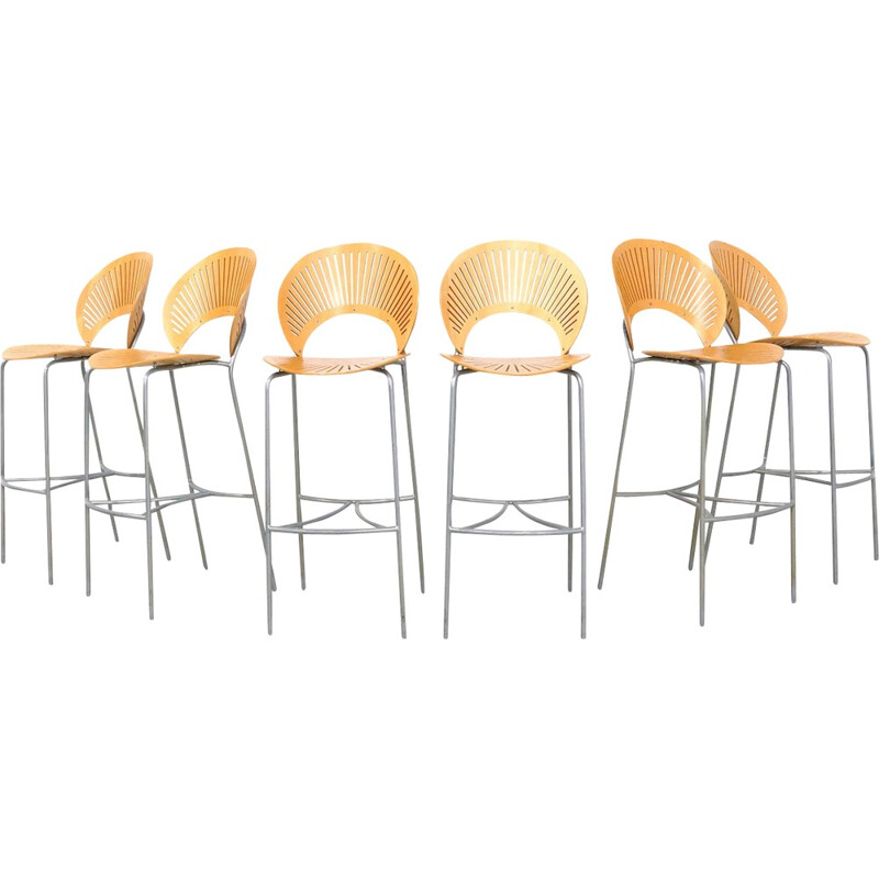 Suite de 6 tabourets vintage "Trinidad" par Nanna Ditzel pour Fredericia Furniture - 1990