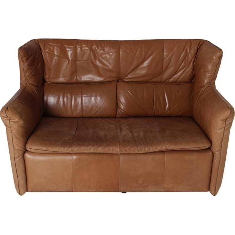 Vintage 2-Seater Sofa in Cognac Leather by Gerard van den Berg for Montis - 1970s