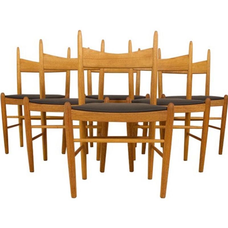 Conjunto de 6 sillas de comedor de Illum Wikkelso para H. Vestervig Eriksen - 1960