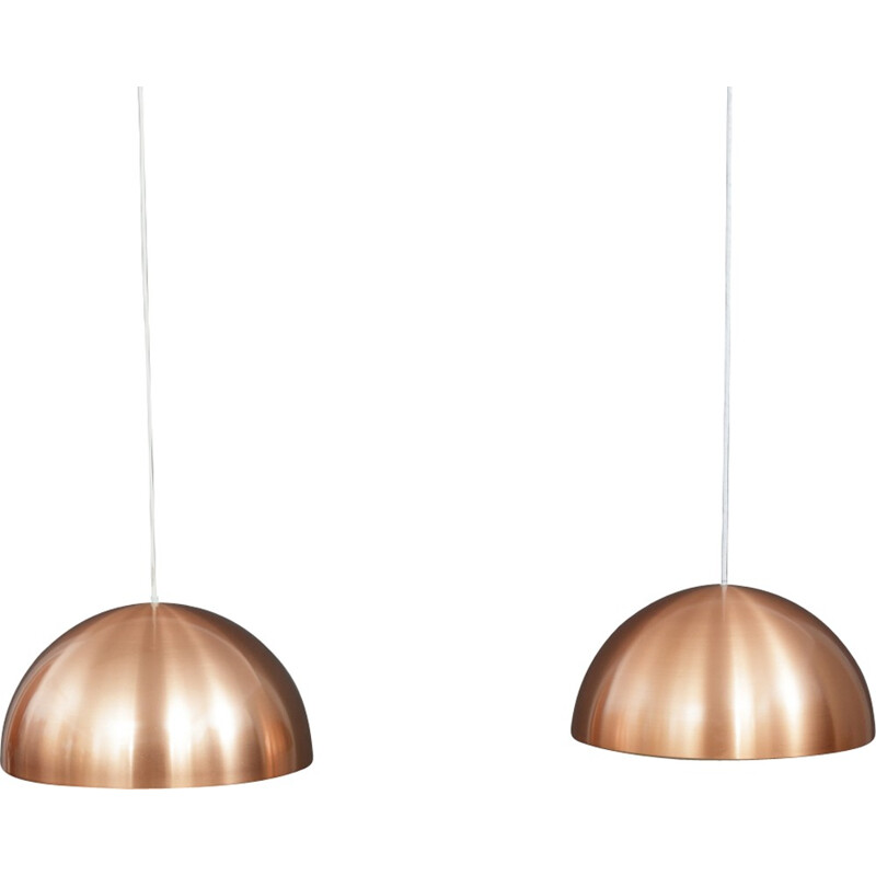 Paire de lampes en cuivre Louisiana vintage par Vilhelm Wohlert & Jorgen Bo - 1960