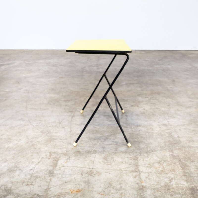 Vintage Metal side table yellow top by Pilastro - 1960s