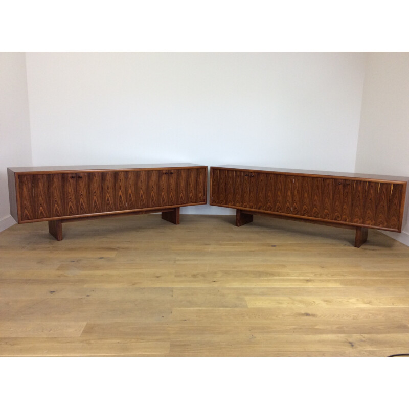 Vintage pair of rosewood sideboards by Martin Hall for Gordon Russell - 1970s