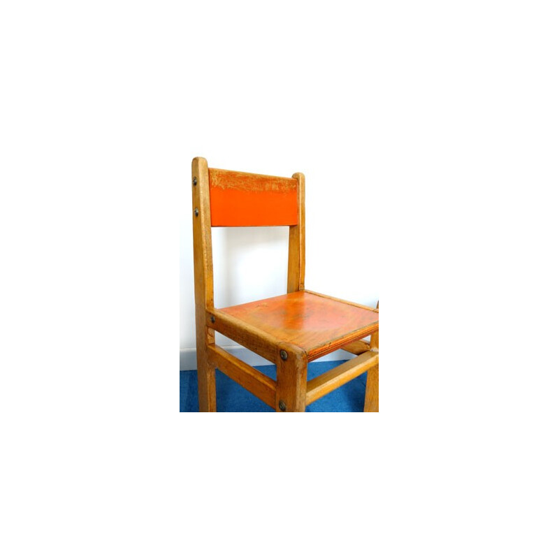 Pair of mid century modern school chairs - 1950s
