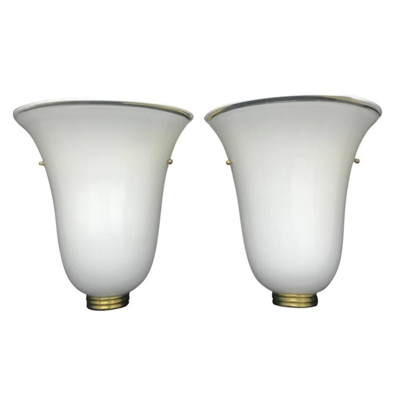 Vintage Pair of Murano Glass Wall Sconces - 1960s