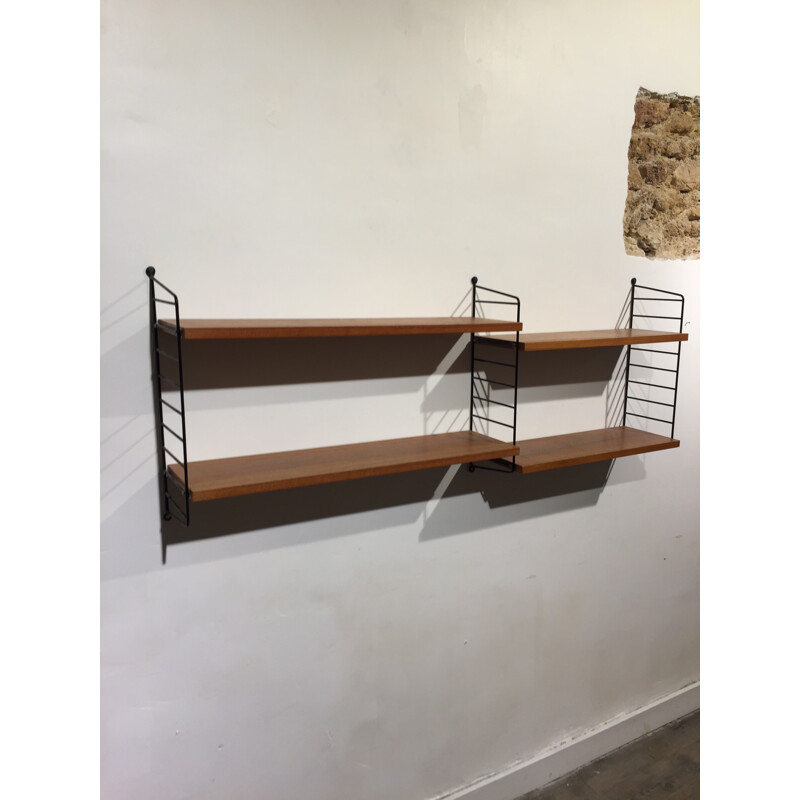 Scandinavian bookcase with 4 shelves, Nisse STRINNING - 1960
