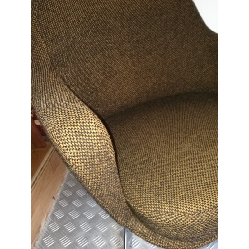Vintage french armchair in black kvadrat fabric - 1970s