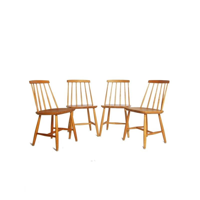 Vintage Set of 4 Dinning Chairs by Ygnve Ekstrom - 1950s