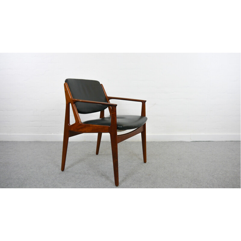 Armchair "Ella" in leather by Arne Vodder for Vamo Möbler - 1950s