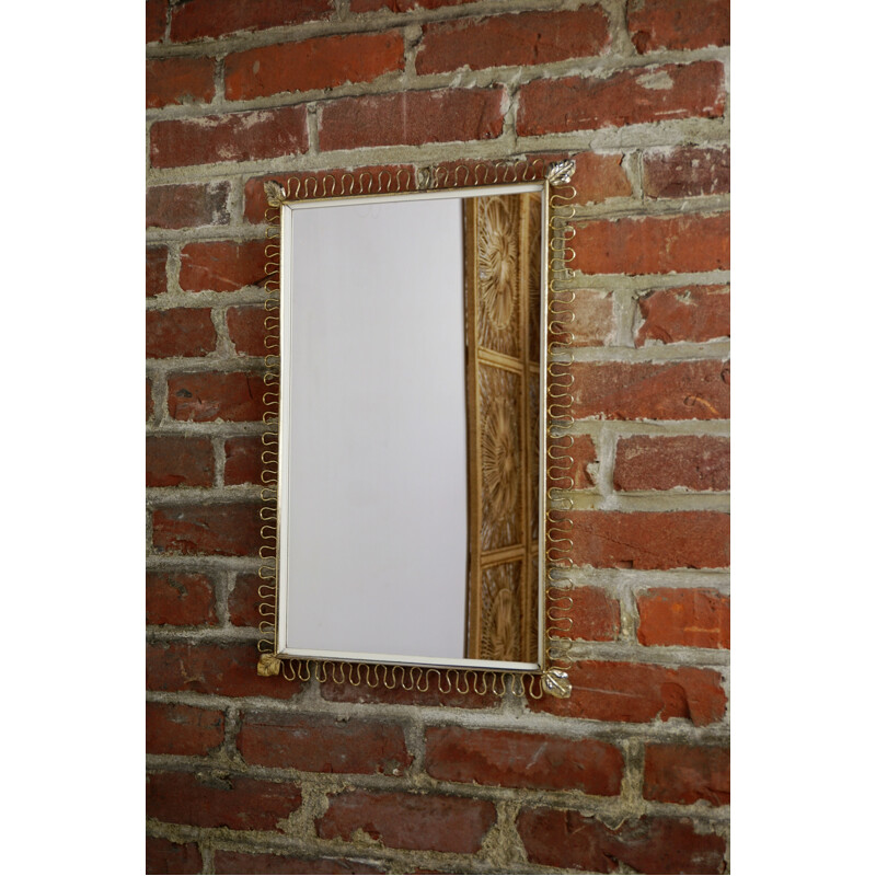 Rectangular brass mirror by Joseph Franck - 1950s