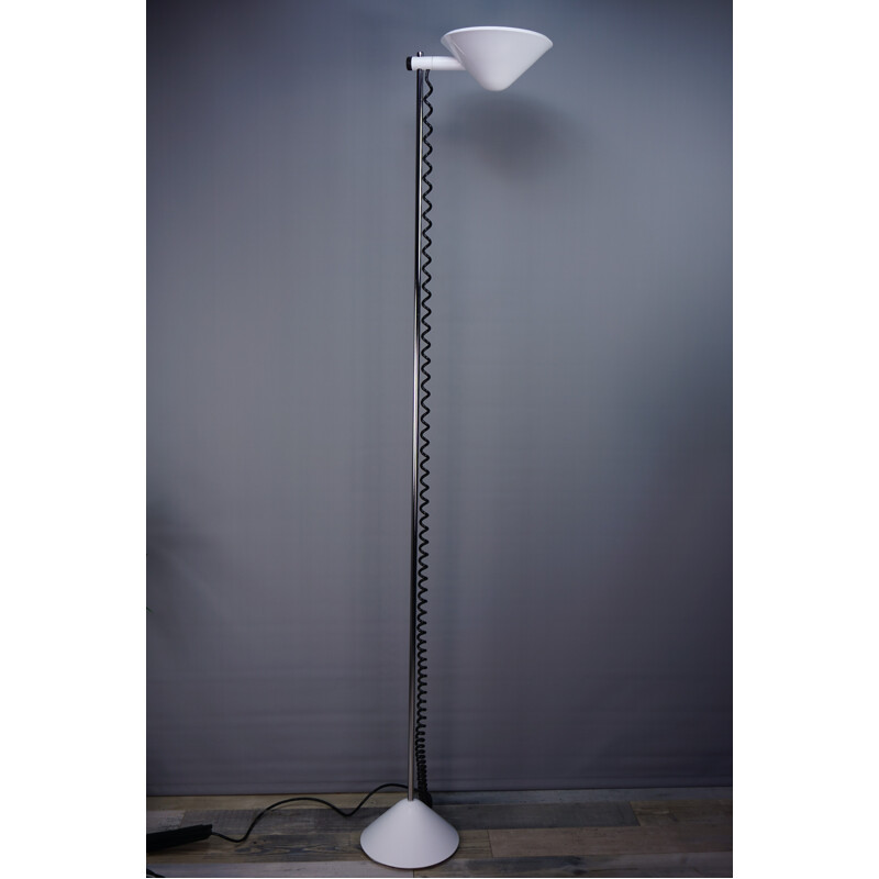 Lampadaire vintage italien blanc par Mauro Mazollo - 1970