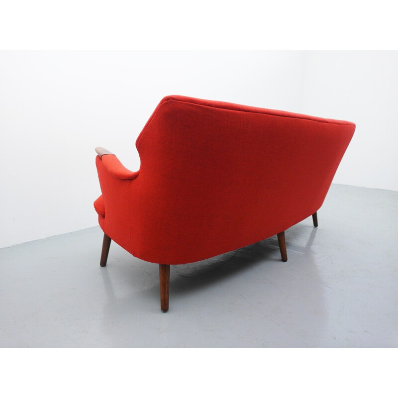 Danish 3-seater red sofa, Kurt OLSEN - 1954